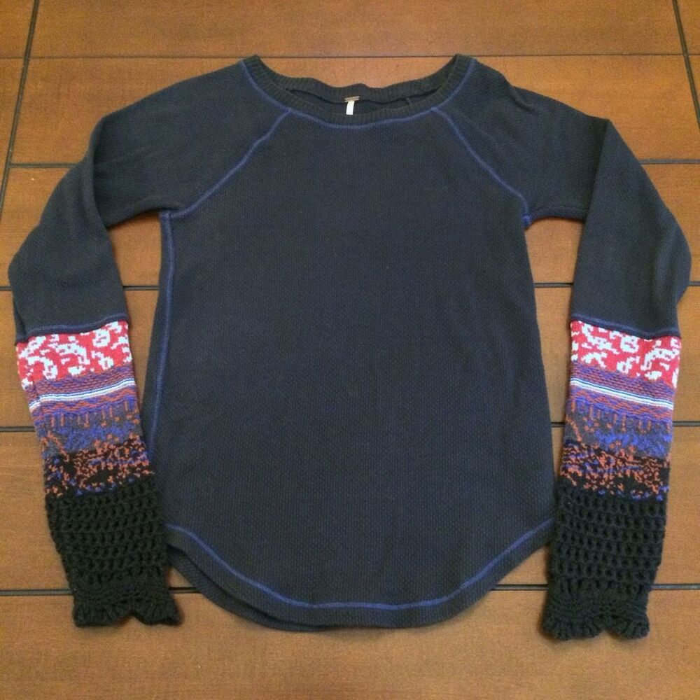 Free People in the mix cuff thermal top gray small